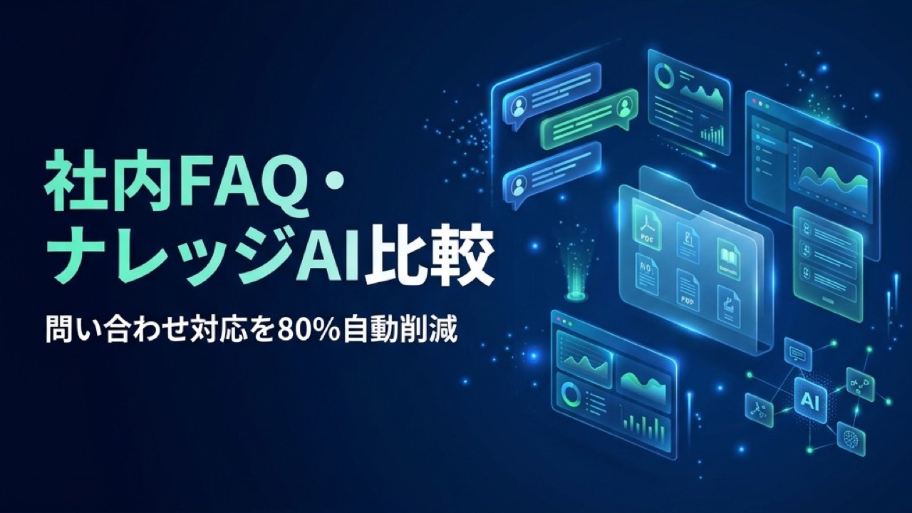 社内FAQ・ナレッジベースAIツール比較2026｜問い合わせ対応を80%削減