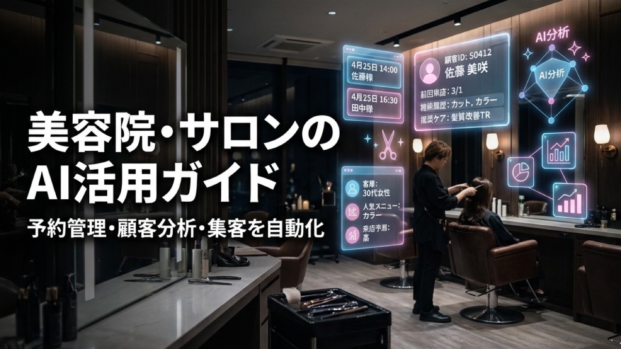 美容院・サロンのAI活用ガイド2026｜予約管理・顧客分析・集客を自動化