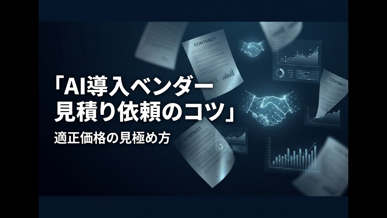 AI導入ベンダーへの見積もり依頼のコツ｜適正価格の見極め方