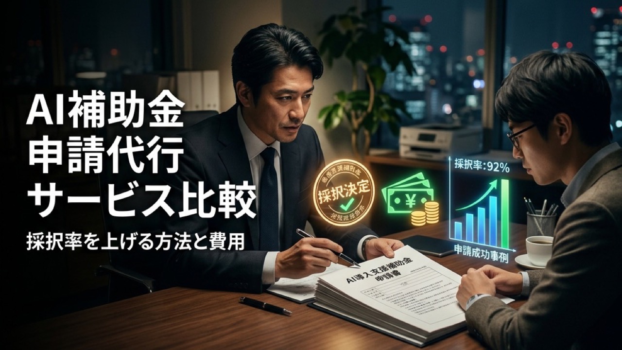 AI導入で使える補助金の申請代行サービス比較｜採択率を上げる方法