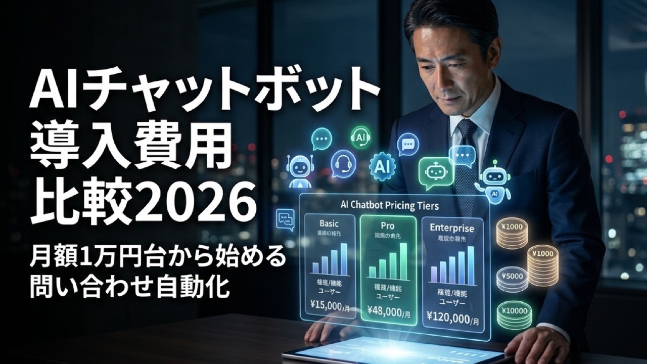 AIチャットボット導入費用比較2026｜月額1万円台から始める問い合わせ自動化