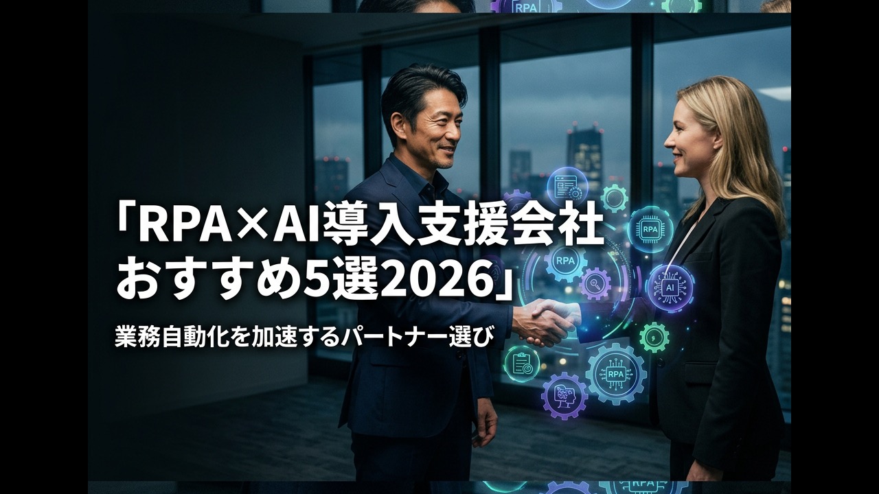 RPA×AI導入支援会社おすすめ5選2026｜業務自動化を加速するパートナー選び