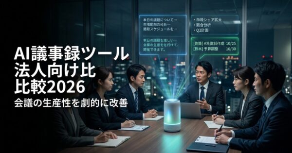 AI議事録ツール法人向け比較2026｜会議の生産性を劇的に改善