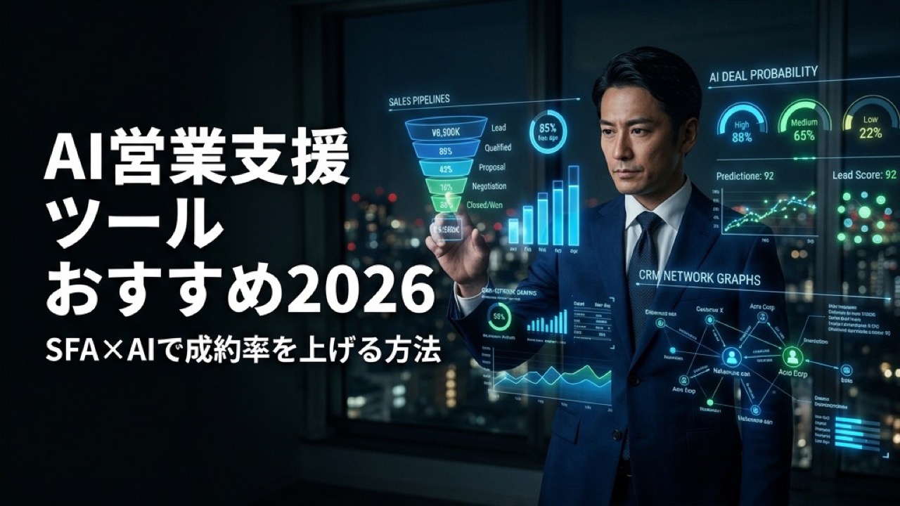 AI営業支援ツールおすすめ2026｜SFA×AIで成約率を上げる方法