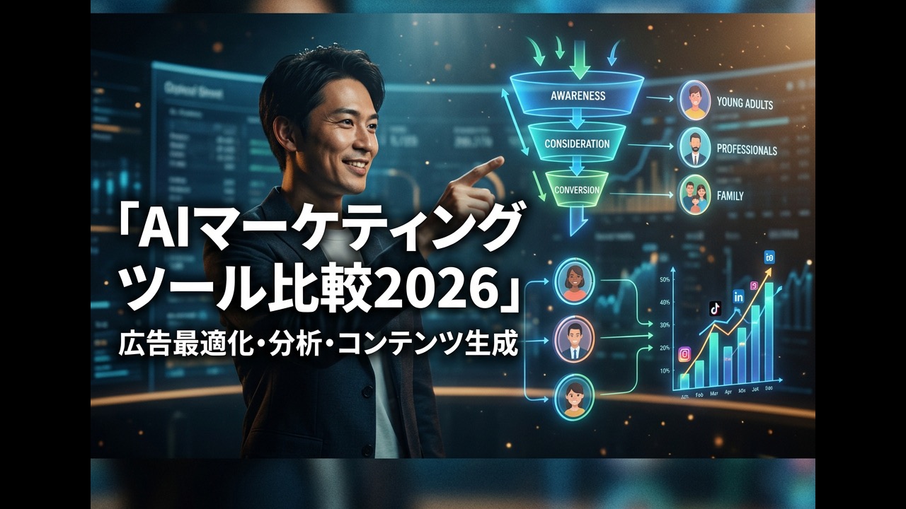 AIマーケティングツール比較2026｜広告最適化・分析・コンテンツ生成