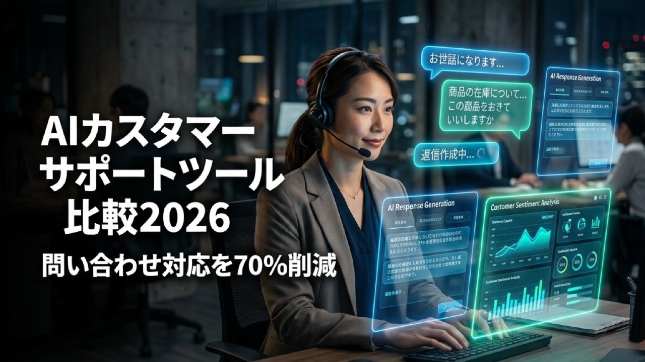 AIカスタマーサポートツール比較2026｜問い合わせ対応を70%削減