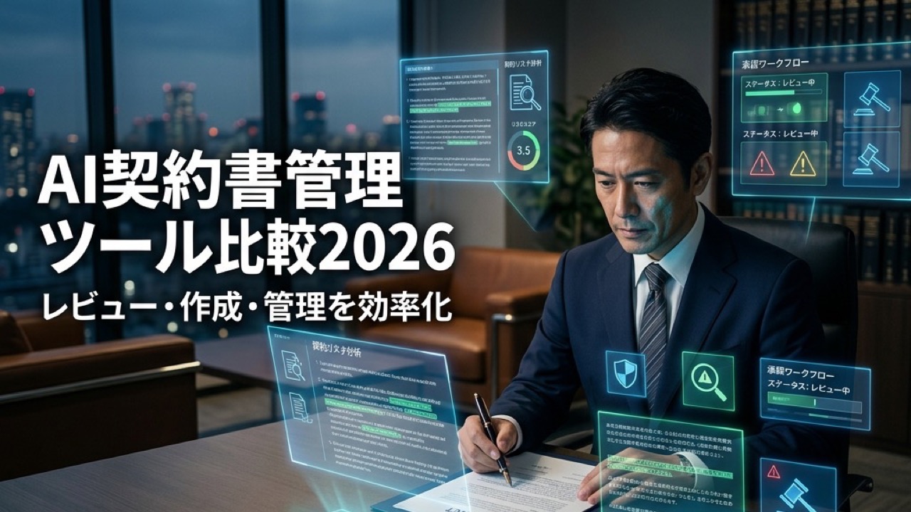 AI契約書管理ツール比較2026｜レビュー・作成・管理を効率化