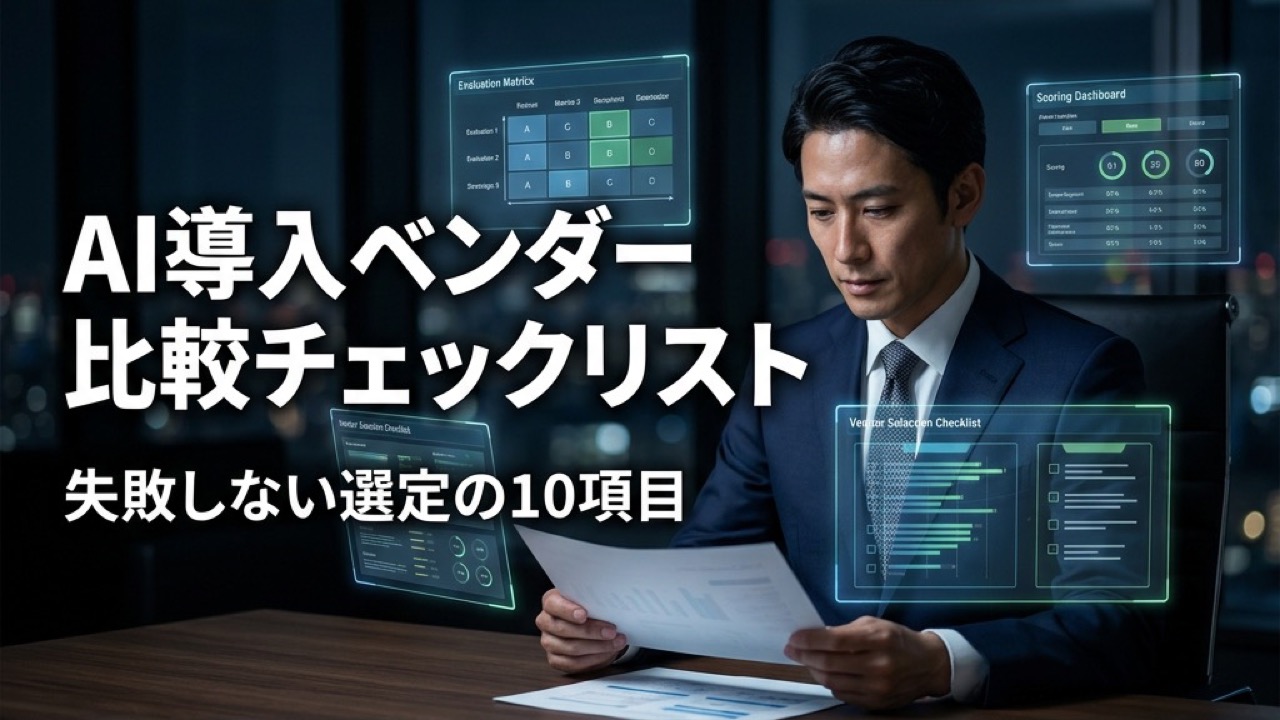 AI導入ベンダー比較チェックリスト｜失敗しない選定の10項目