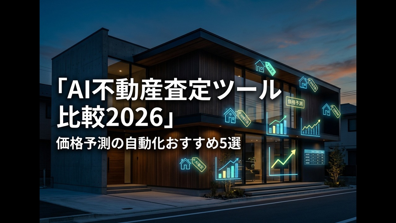 AI不動産査定ツール比較2026｜物件評価・価格予測の自動化おすすめ5選