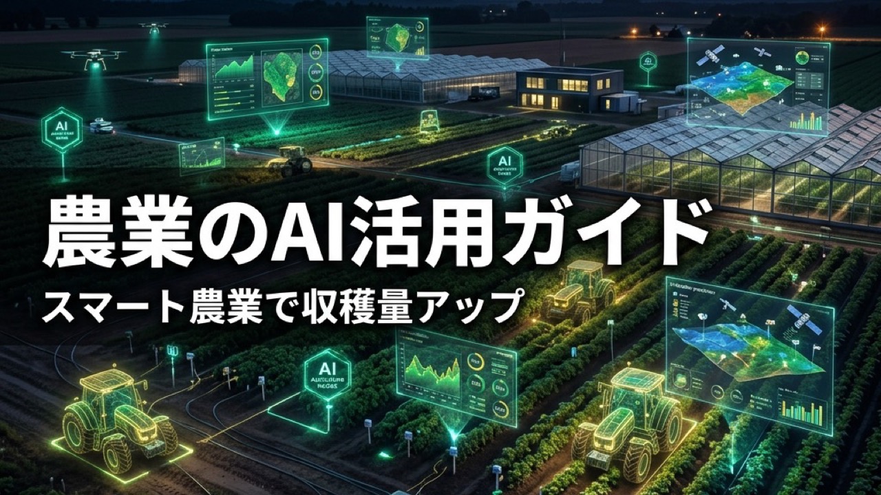 農業のAI活用ガイド2026｜スマート農業で収穫量アップ・労働力不足を解消