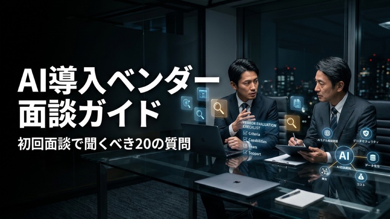 AI導入ベンダー面談の準備と質問リスト｜初回面談で聞くべき20の質問