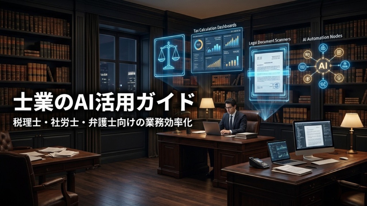 士業（税理士・社労士・弁護士）のAI活用ガイド2026｜業務効率化ツールと導入事例